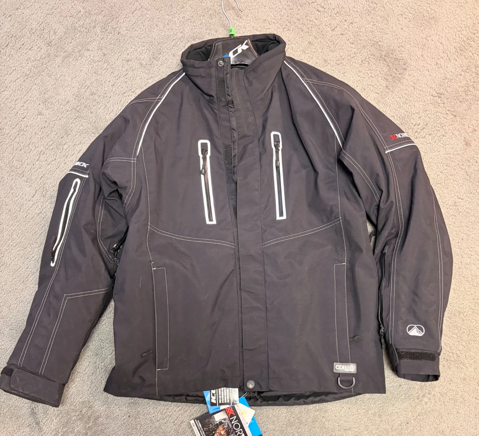 ICEROCK MENS MEDIUM JACKET BLACK WATERPROOF WIND PROOF