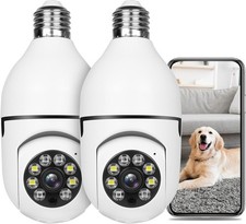 Light Bulb Security Camera 2Packs: 5G/2.4G WiFi, 360  Panoramic, Motion  Audio