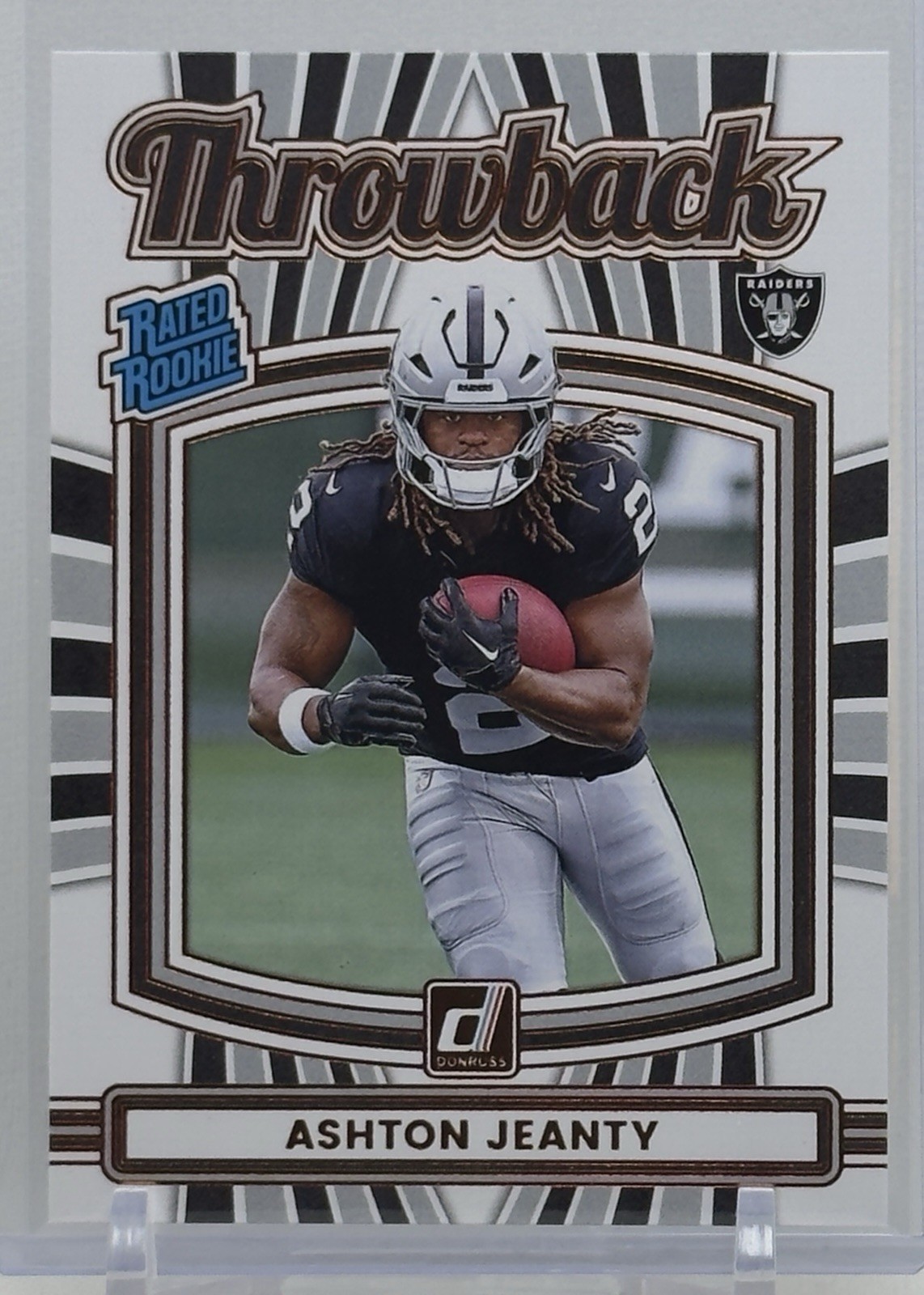 Ashton Jeanty 2025 Donruss #6 Rated Rookie (RC) Throwback Las Vegas Raiders NFL