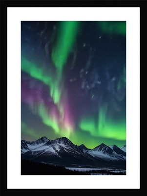 Gelassene Nordlichter gerahmtes Wandbild Poster Leinwanddruck Bild