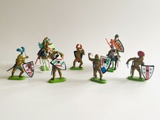 Vintage Lot Britains Ltd 1971 L Medieval Knights  Horses - Lot Of 9 MG