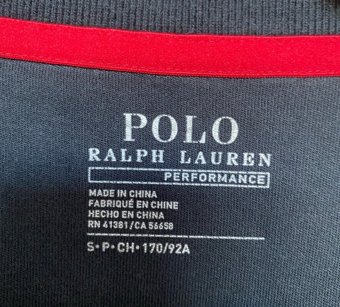 POLO RALPH LAUREN PERFORMANCE BIG PONY NERO ROSSO GIROCOLLO UOMO SMALL