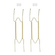 2Pcs Plate Hanger, 12 Inch W Type Wall Plate Hangers, Gold