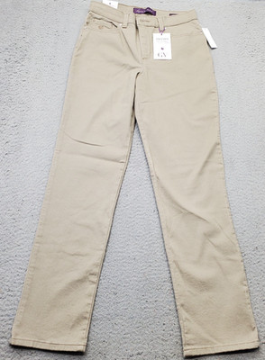 Gloria Vanderbilt Amanda Jeans Womens 6 Tan Stretch Classic Rise Tapered Leg