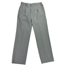 Tommy Hilfiger Mens TH Flex Dean Modern Fit Pleated Solid Dress Pants Gray 33x32