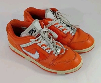 Nike SB Air Force 2 Low Supreme Orange Blaze Men s Size 9.5 No Box USED READ
