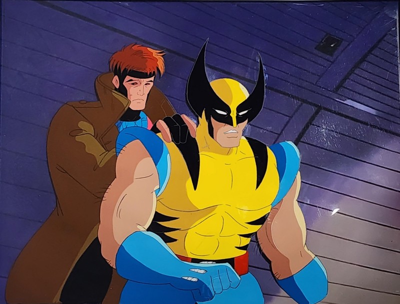 1992 X-Men Animated Series Wolverine Gambit Animation Cel Night of the Sentinels