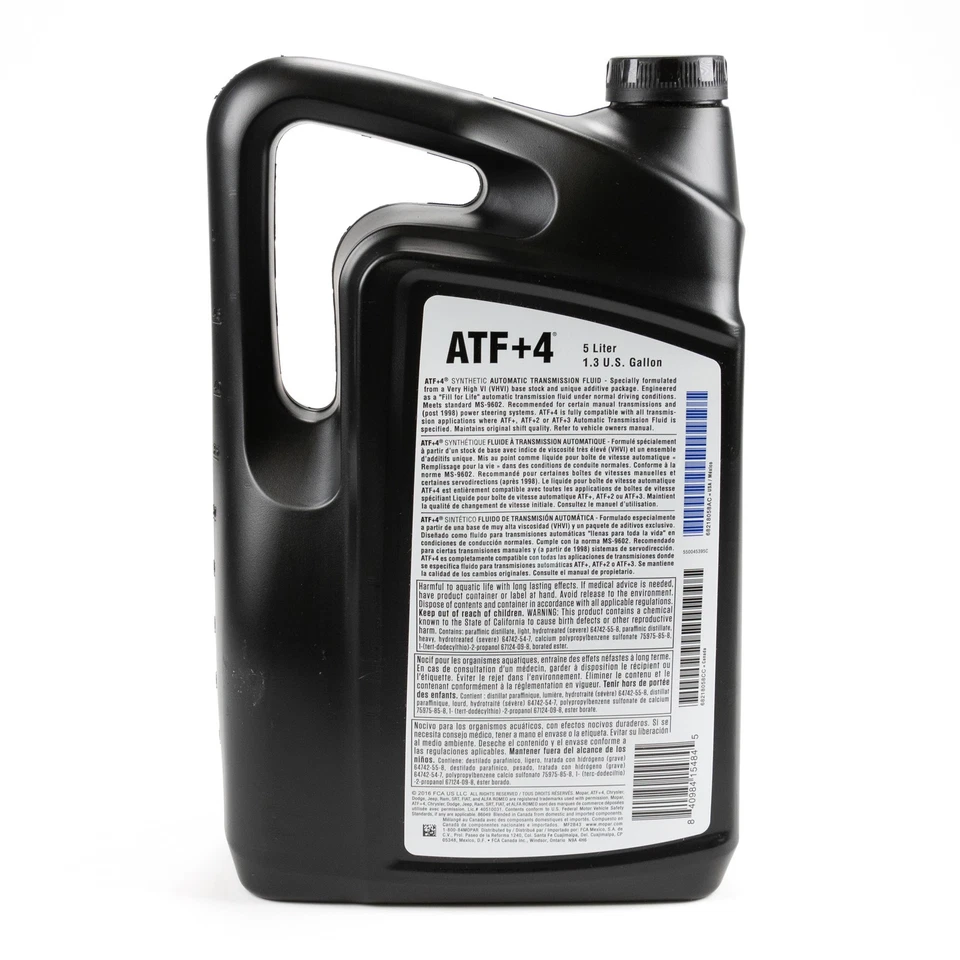 Mopar Atf + 4 Aceite Motor Automático Aceite MS-9602 5L 5 Litro K68218058AC - Imagen 3 de 3