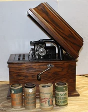 Antique EDISON AMBEROLA 30 CYLINDER PHONOGRAPH Working Condition AO4074247
