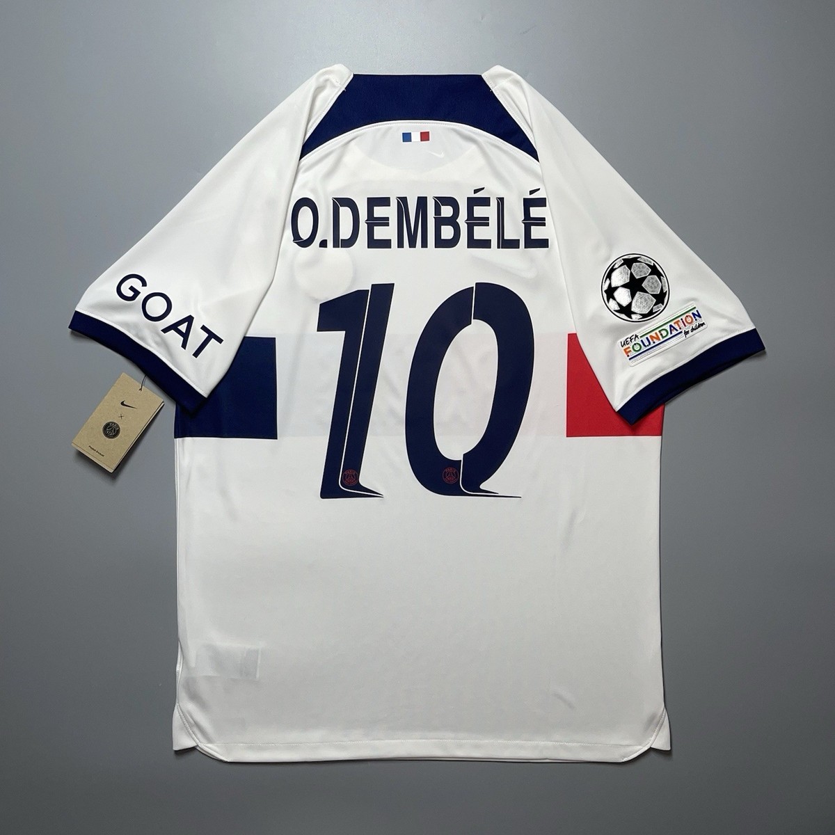 PSG NIKE 2023/2024 FOOTBALL SOCCER AWAY JERSEY #10 DEMBELE SIZE “L
