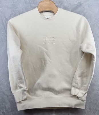 Adele Hello It s Me Sweatshirt Cream Embroidered Pullover Crewneck Size L 24x29