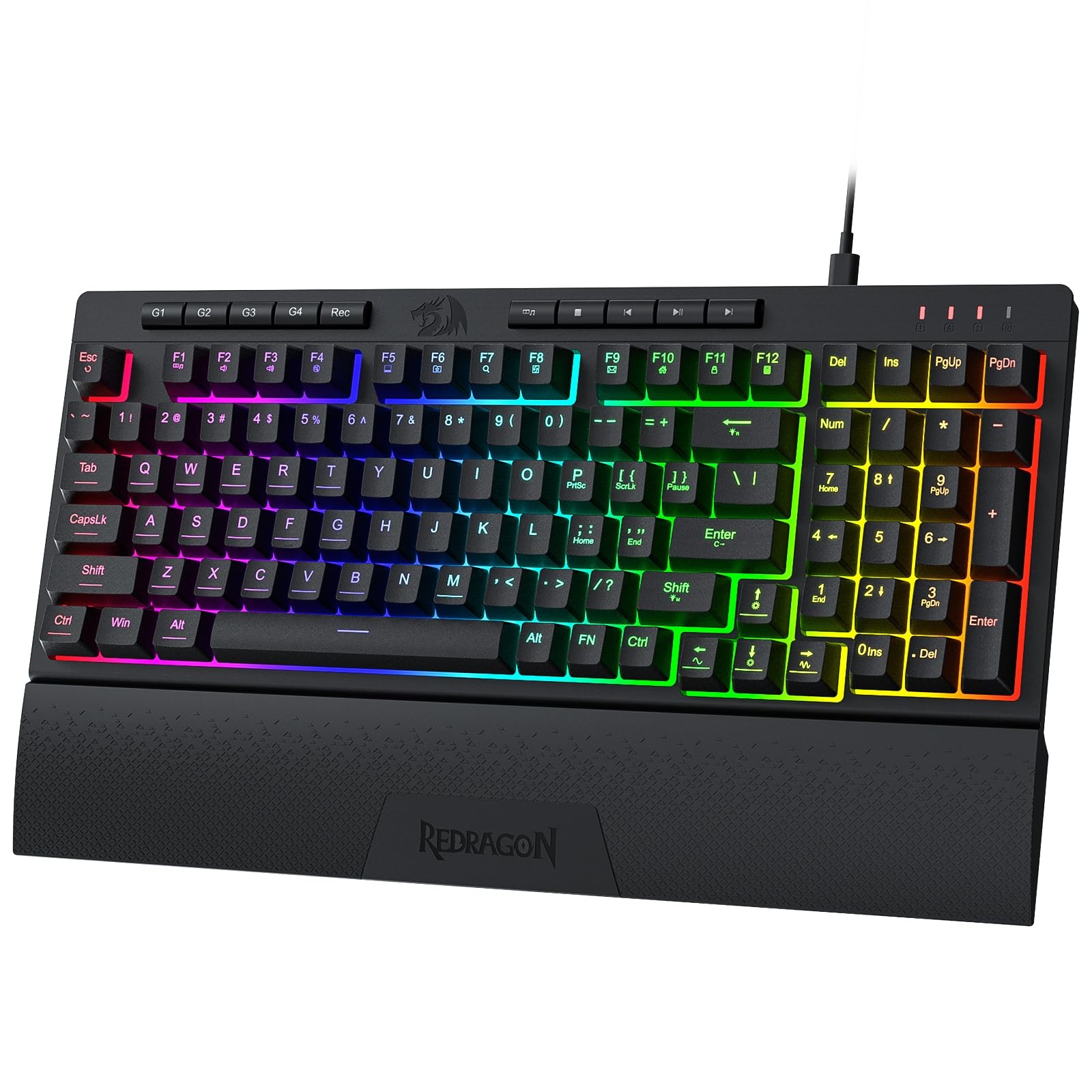 K515 Shiva Wired RGB Membrane Gaming Keyboard, 98 Keys Mechanical-Feel Keyboard