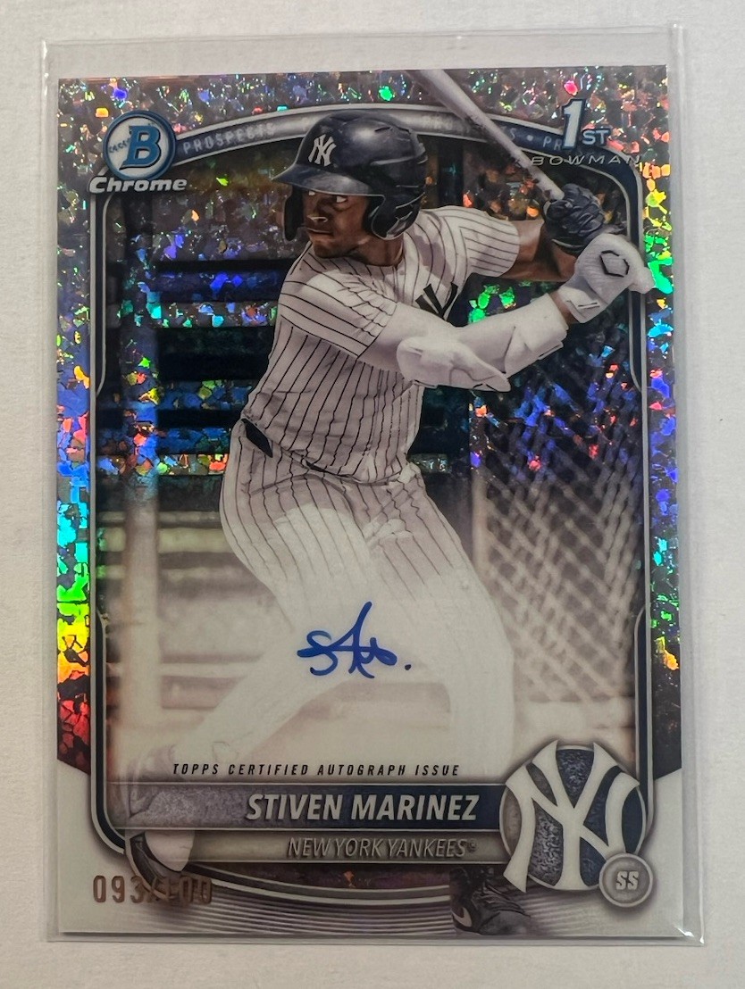 2025 Bowman Chrome Stiven Marinez 1st Mini Diamond Auto #d 93/100