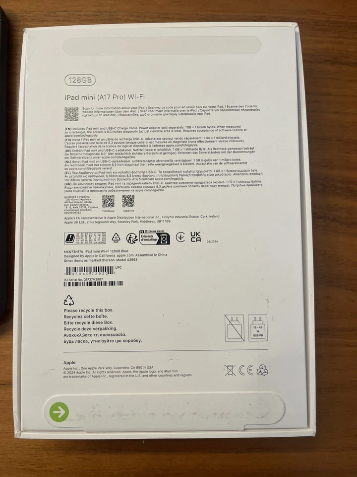 Apple iPad Mini 7th Gen (A17 Pro) Wi-Fi 8.3” 128GB Blue 2024. - Image 2 of 4