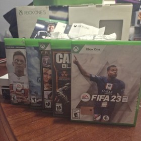 Xbox One S 500GB White Console Bundle Madden 18 Box 2 Controllers Kinect 5 Games