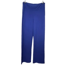 Ruby Ribbon Women's Blue Flare Ponte Pants Pull On Slimming Straight Leg XL Tall