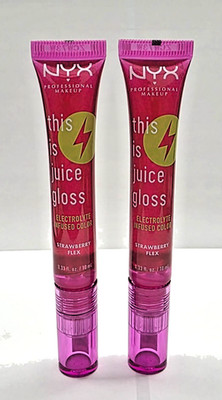 2 Pack NYX This Is Juice Gloss Lip Gloss TIJG03 Strawberry Flex