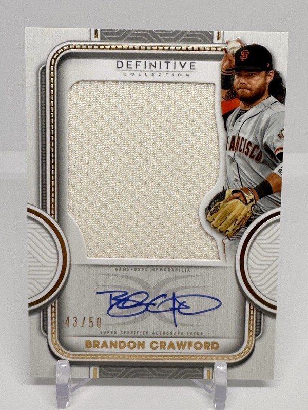 Brandon Crawford 2022 Topps Definitive Auto Relic /50 Giants Autograph Game Used