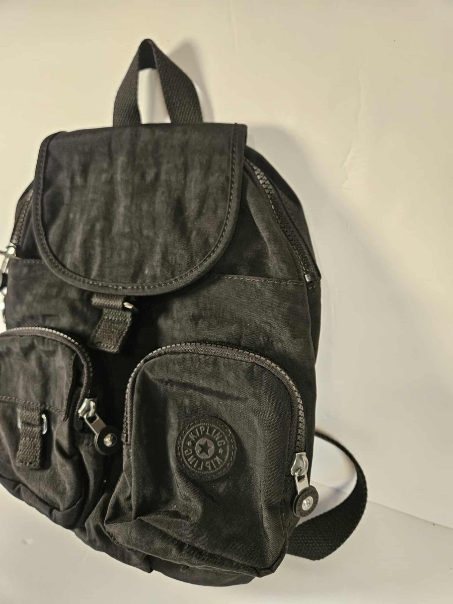 Kipling Seoul Small Backpack in Black Noir w Gorilla Charm Key Fob Seoul Small Tablet Backpack main image 3