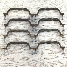 Vintage Set Of 8 original Brass Drawer Pulls Cabinet Handles 4.5"X1.25" MCM