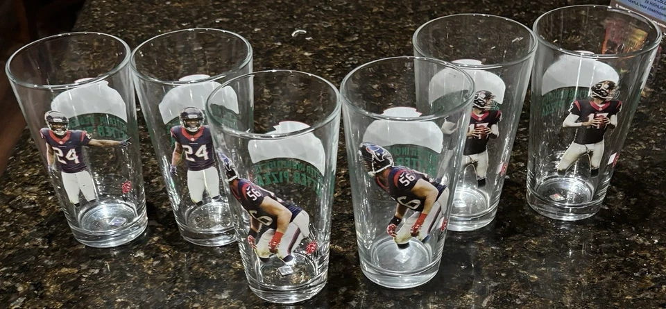NFL Papa John's Houston Texans vasos de cerveza de pinta Osweiler, Cushing y Joseph Foto 2 de 4