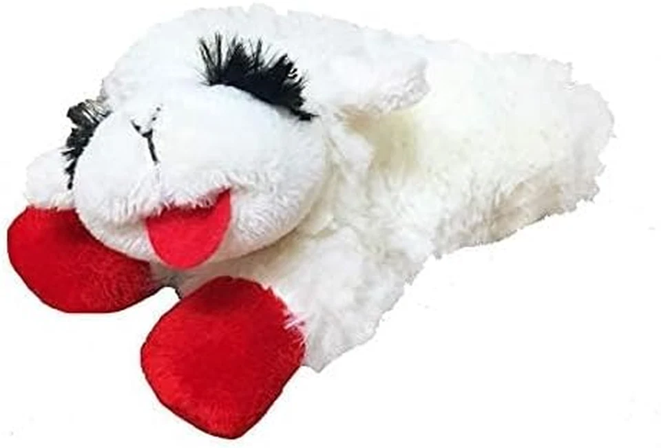 Mini Lamb Chop Oficialmente Licenciado, Pelúcia, Brinquedo Squeak Pet (Branco, 10') - Imagem 4 de 4