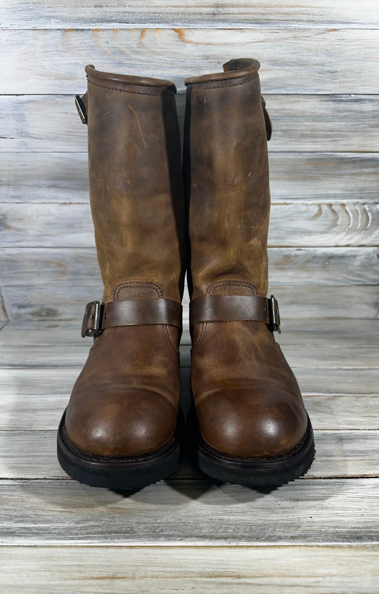 Sendra Boat Cowboy Leather Boots Brown Western Biker Motorcycle