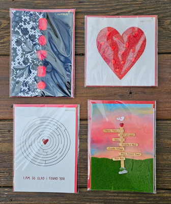 4 Papyrus Valentines Day Cards ~ Embellished Gemmed
