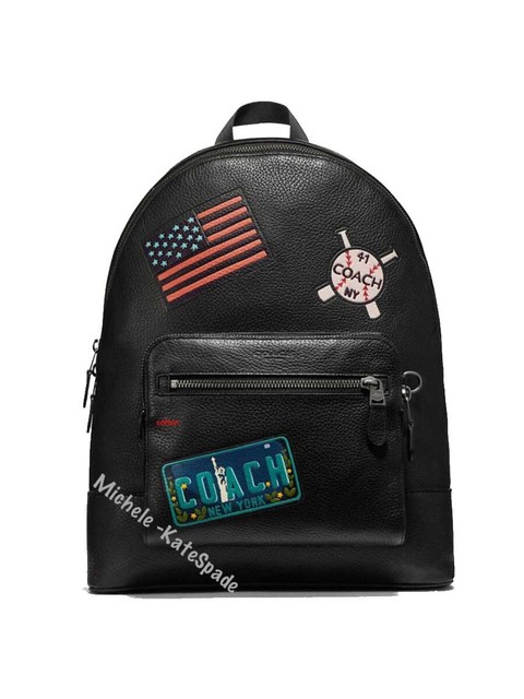 coach backpack with patches