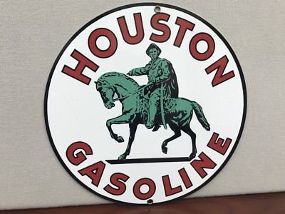 #ad #ad Houston gasoline gas oil metal Round sign $23.00