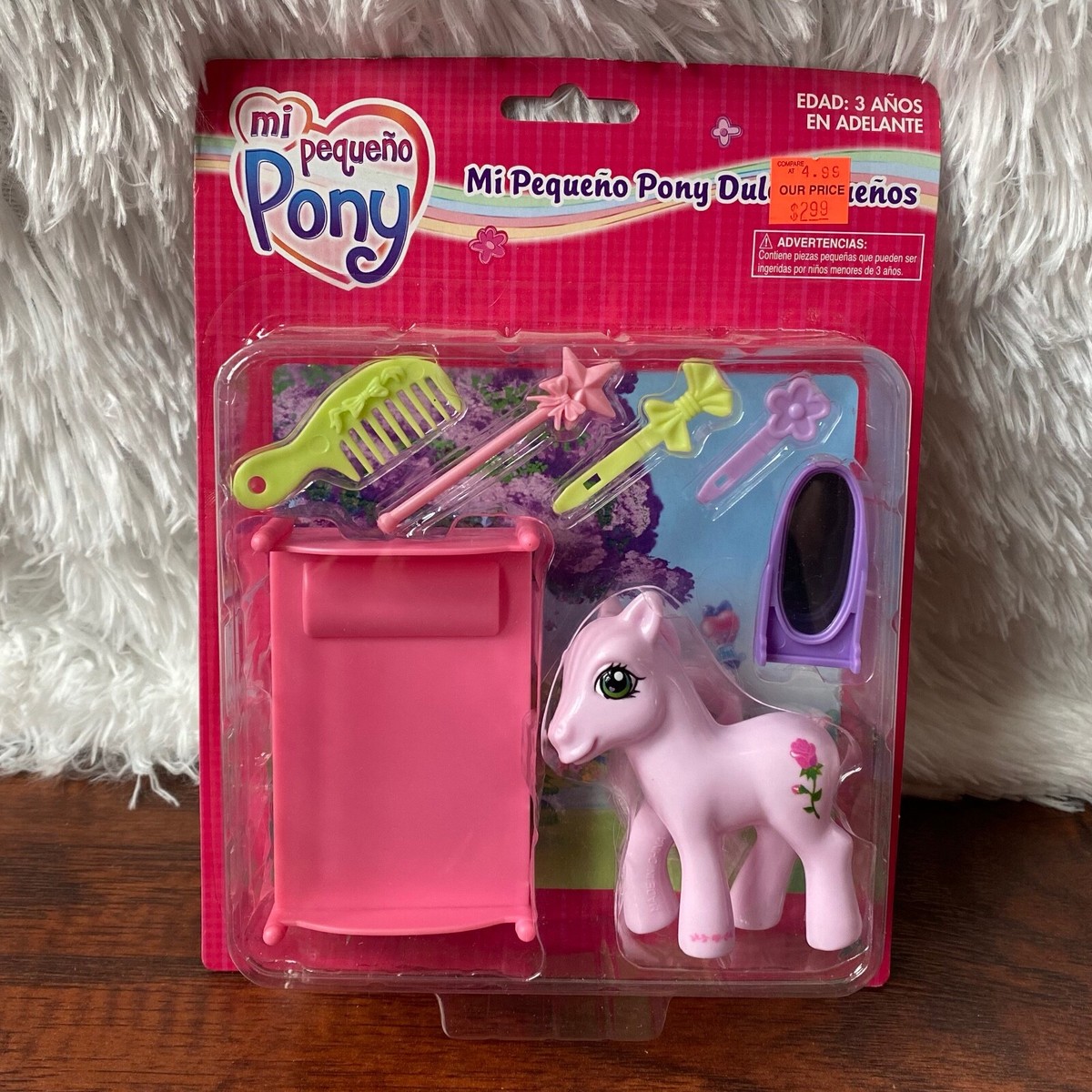 MEXICAN G3 My Little Pony Desert Rose + Bed MIB Mi Pequeño