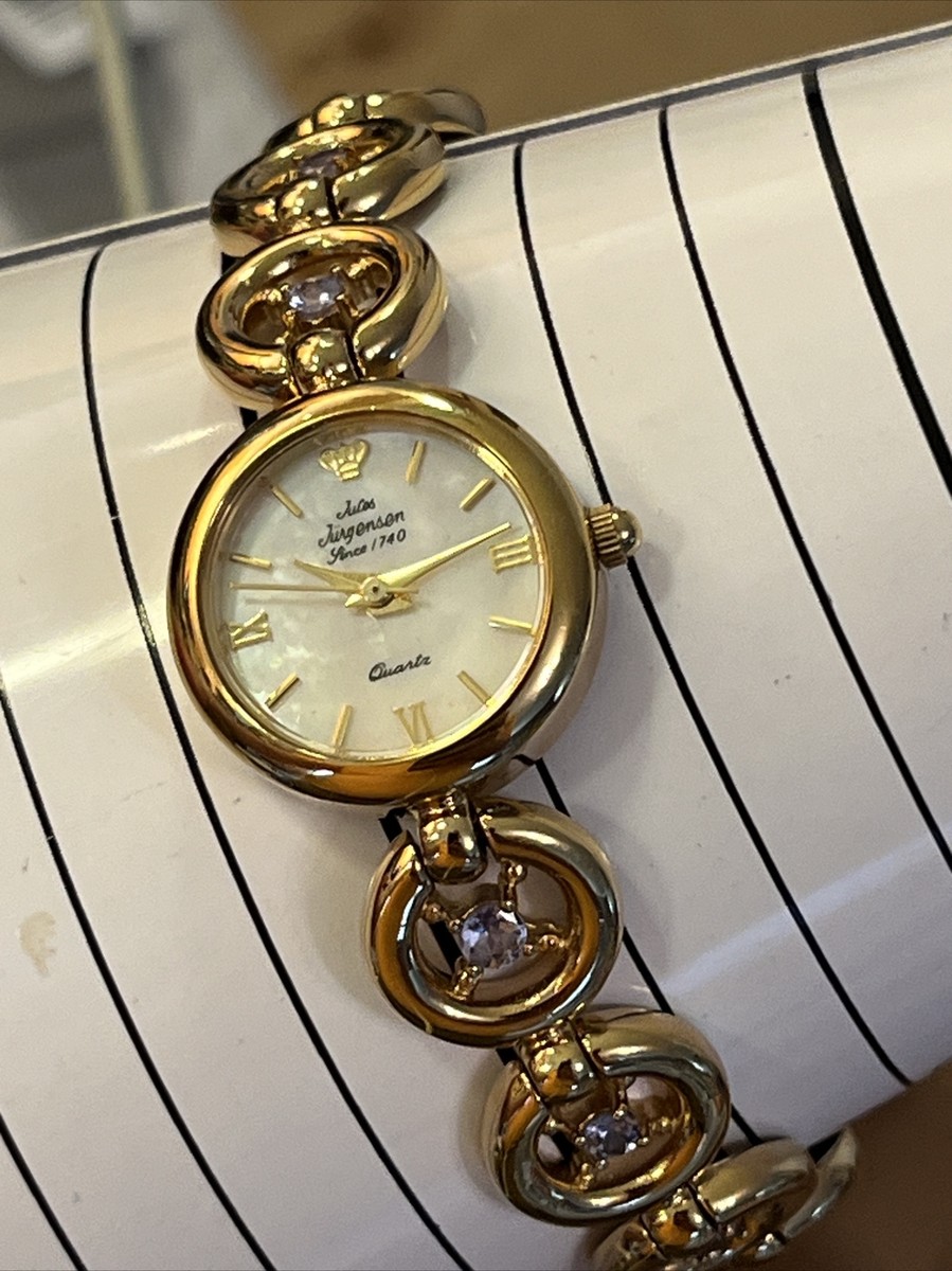 Jules Jurgensen Watch, Goldtone Women's with Genuine purple