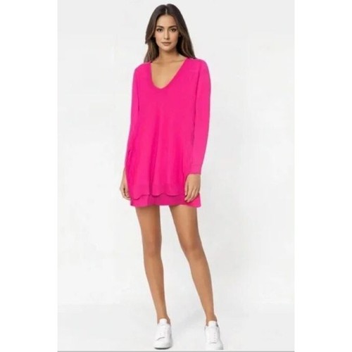 Maglione Vineyard Vines Barbiecore lana merino cashmere preppy rosa caldo XS - Foto 2 di 6