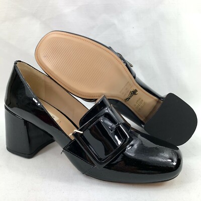Werner Women's Buckle Leather Loafer Black US 7