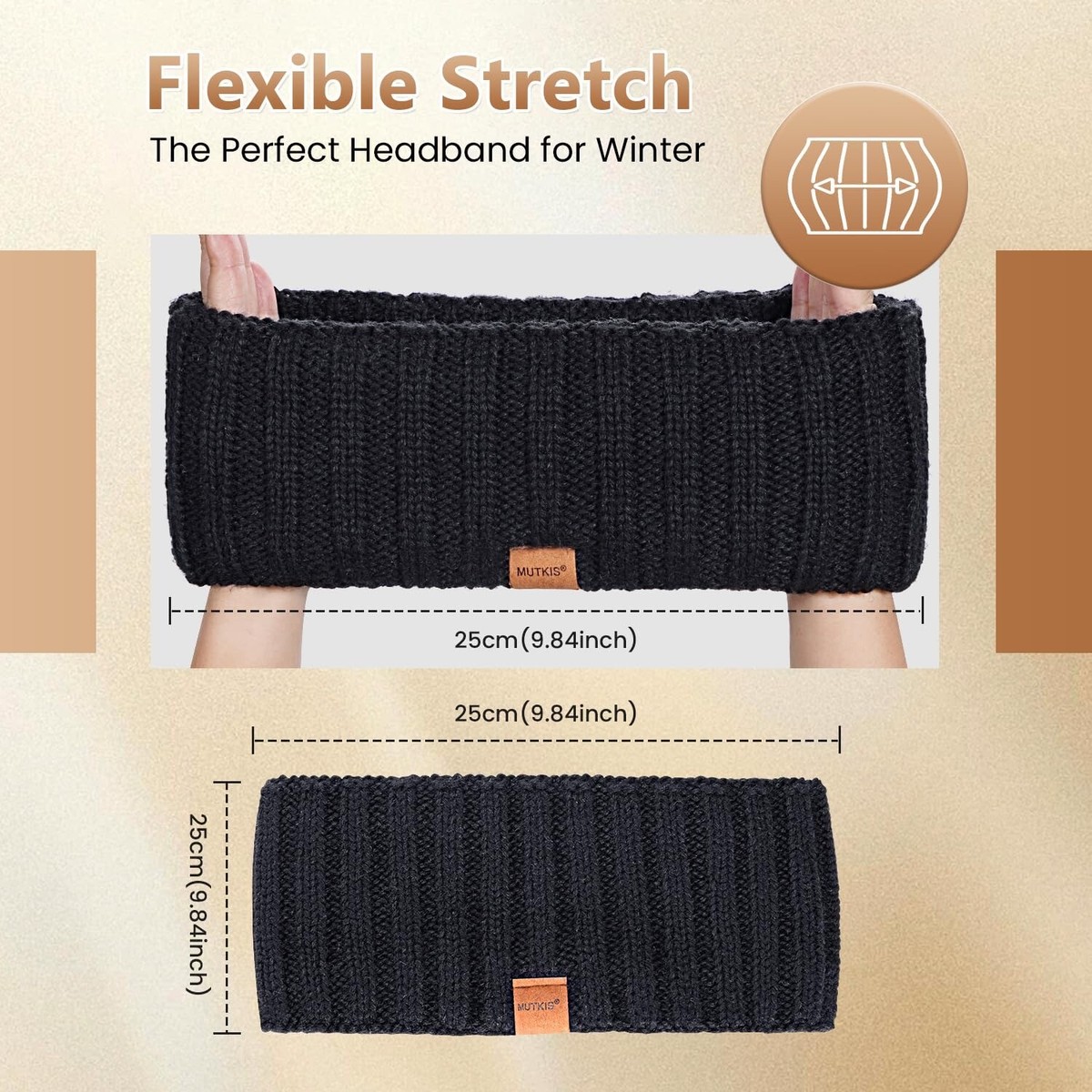 Winter Headbands Women 3 Pack Wool Fleece Lined Warm Ear Muffs for Cold Weather Winter Headbands for Women Wool 2 Pack, Ear Warmers curacao  main image 4