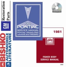 1981 Pontiac Firebird Bonneville Shop Service Repair Manual CD Engine Drivetrain