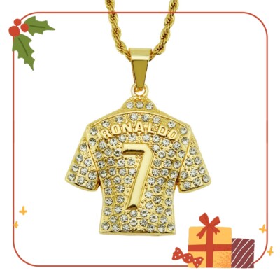 1 Pc Ronaldo No. 7 Jersey Halskette Für Herren Fußballspieler Memorial Halskette