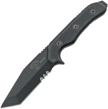 TOPS 9.5" Sky Marshall Fixed Serrated Tanto Blade Black G10 Handle Knife SKY01