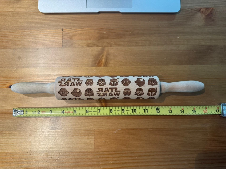 Star Wars Wooden Embossing Rolling Pin; Vader, Boba Fett, Chewie; FREE SHIPPING - Image 2 of 2