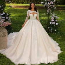 Ball Gown Princess Wedding Dresses Removable Jacket Sweetheart Lace Appliques