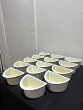 **LOT OF 14** "BON CHEF 5102" WHITE POLY CANE COATED HALT-MOON FOOD CONTAINERS