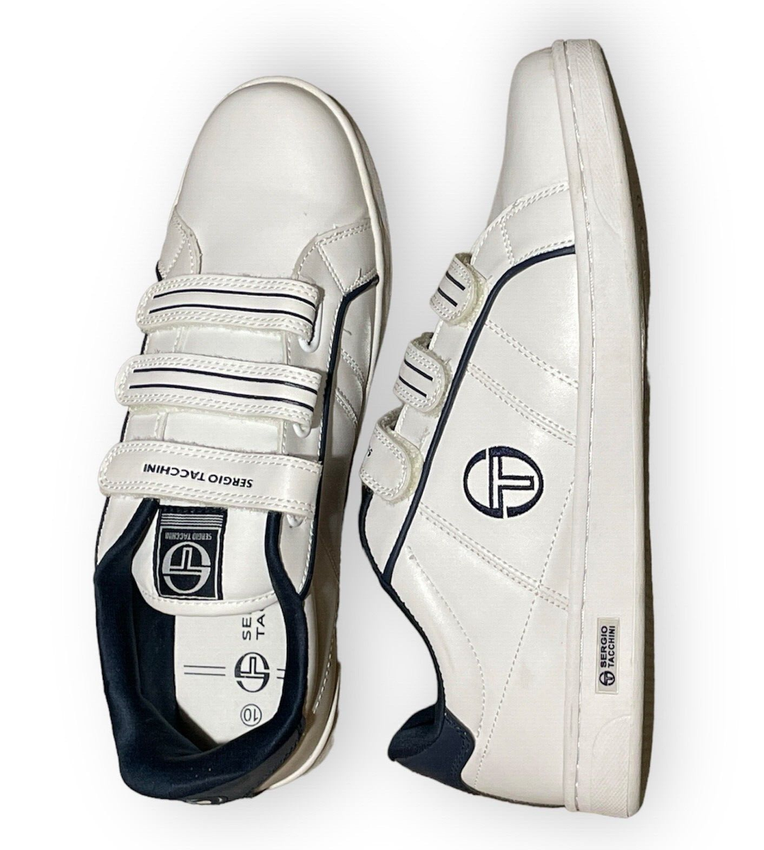 SERGIO TACCHINI WHITE FASHION RETRO TRENDY SPORTS SHOES TRAINERS - Main Image