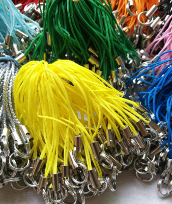 Lot 100pcs Cell Phone Lanyard Cords Strap Lariat DIY with Double Loop Split Ring