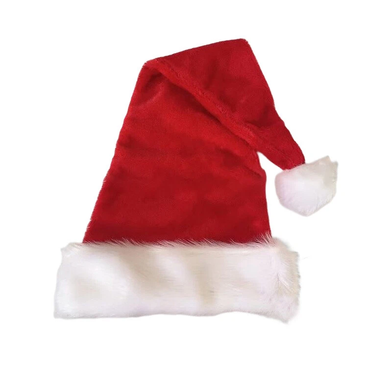 Christmas Long Hat Plush Xmas Long Costume Pompom Santa Claus Cap Adult - Image 4 of 4