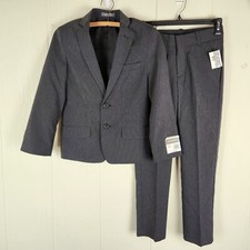 New Van Heusen Boys Pant Suit 2-pc. Set Jacket  Pant Size 8 Black Pinstripe NWT