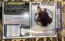 MESH DOG MUZZLE NEW MEDIUM Black Pet Protection ADJUSTABLE STRAPS Mayerzon