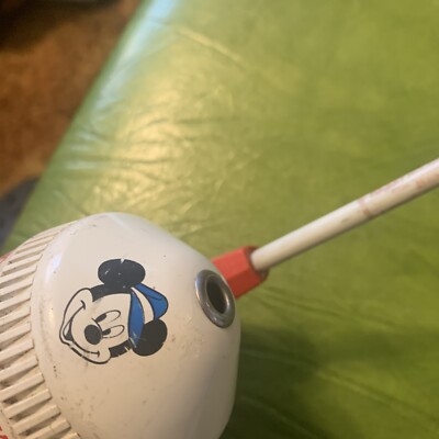 Vintage Zebco Mickey Mouse Walt Disney Kids Spincast Fishing Rod