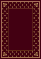 8x8 Milliken Red Bordered Area Rug Round Adonis Garnet II - Aprx 7' 7" x 7' 7"