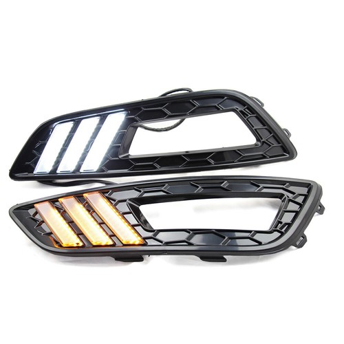 Luces de circulación diurna LED DRL ámbar blanco lámpara indicador apto para Ford Focus 2015 16 - Imagen 6 de 8