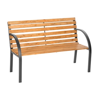 Tectake 3 Seater Wooden Slat Garden Bench Eucalyptus Wood Seat